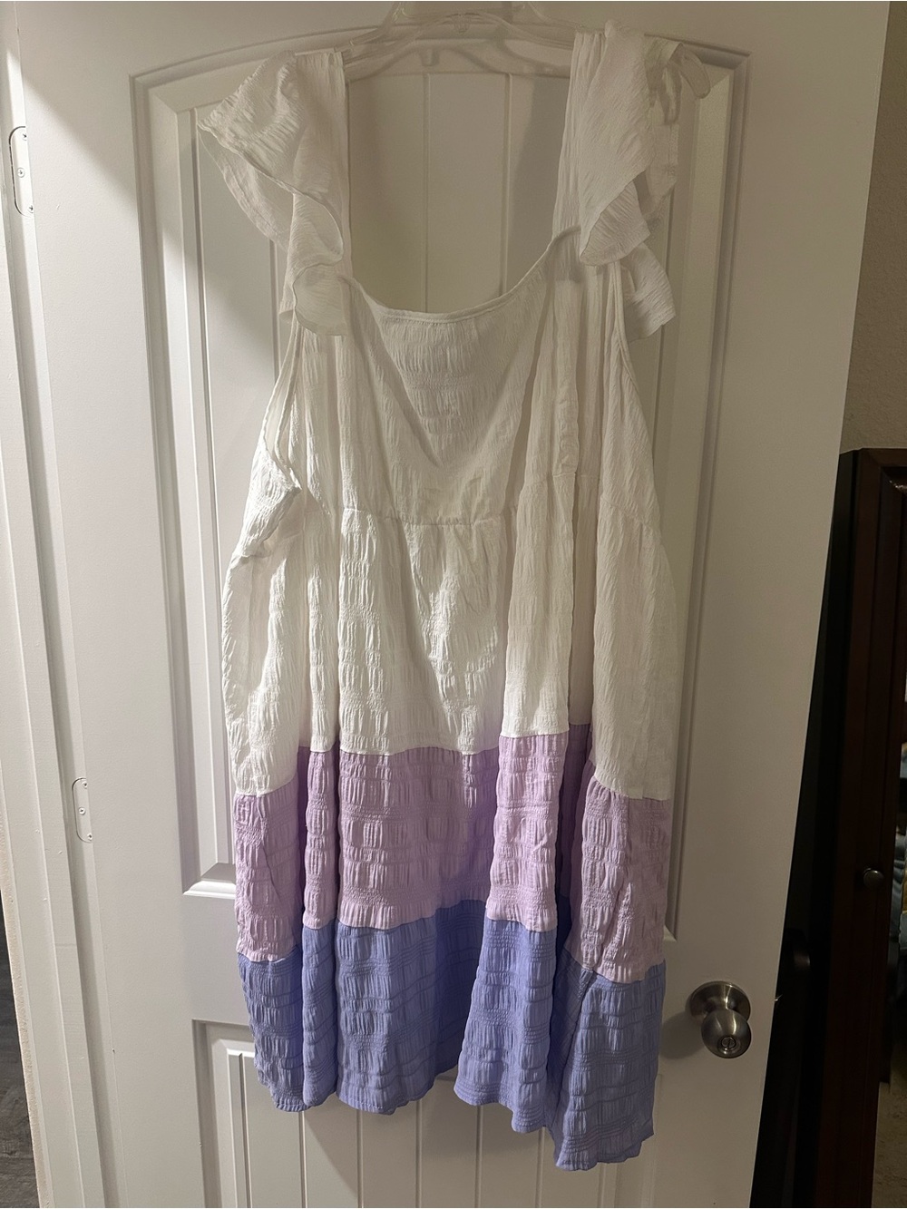 SHEIN White, Lavender & Lilac Tiered Mini Sundress